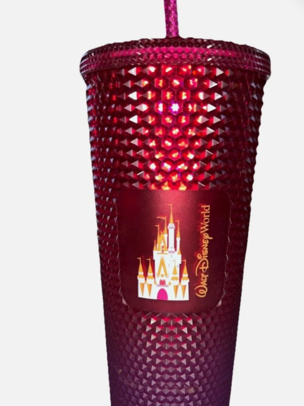 Walt Disney World 50th Anniversary Geometric Starbucks Tumbler w/ Straw Red 2021